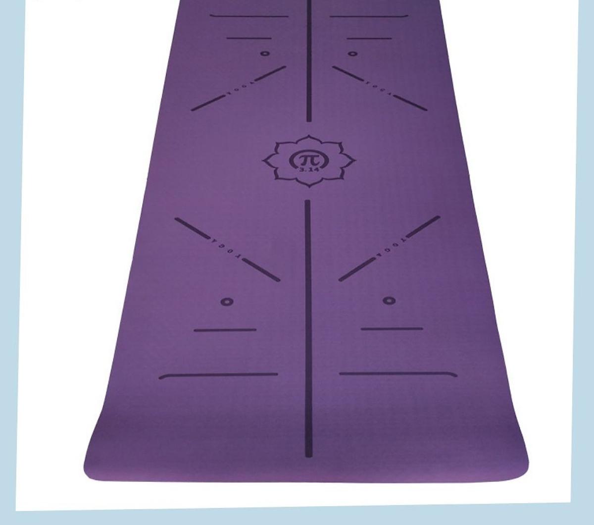 Thảm Tập Yoga Định Tuyến TPE 2 Lớp Cao Su Non + Bao Đựng Và Dây Buộc Thảm Tập Yoga - Rèn Luyện Sức Khoẻ - 8MM: 183*60cm