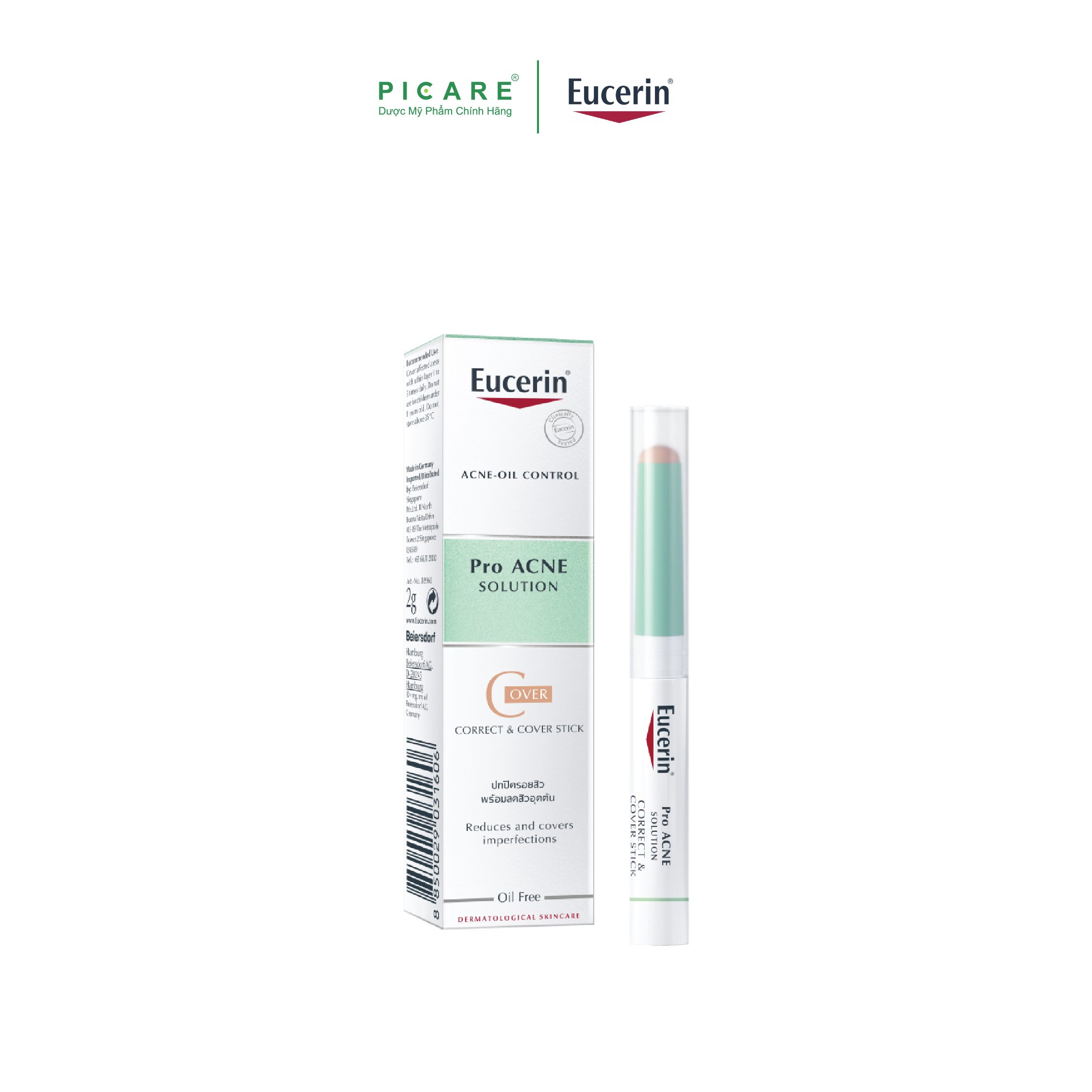 Bút che khuyết điểm giảm mụn Eucerin ProAcne Correct Cover Stick 2g - 88965