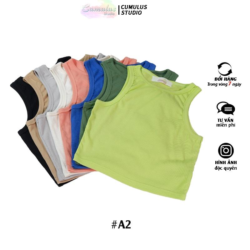 Áo croptop sát nách basic Cumulus chất thun gân A02