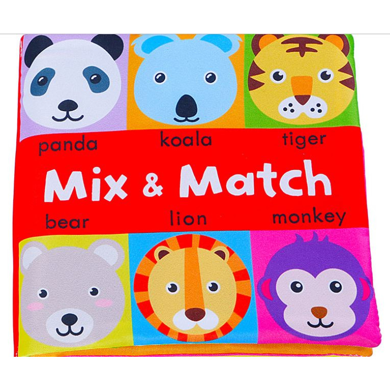 Sách vải - SÁCH VẢI MATCH&amp; MIX CHO BÉ TỪ 0m+ - Động vật rừng