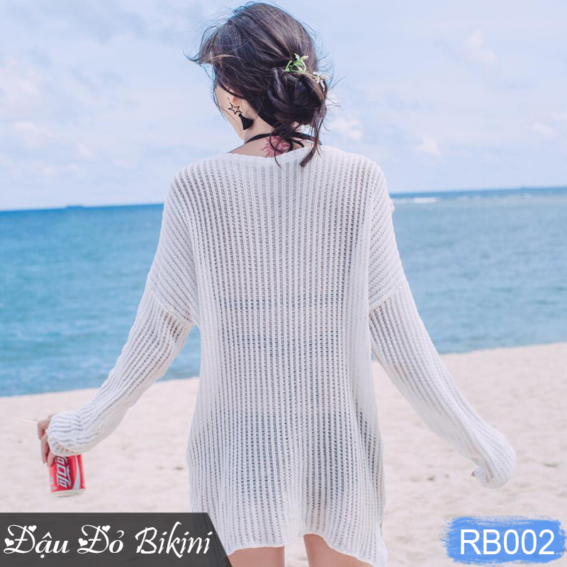 Áo lưới đi biển sexy, diện cùng bikini, áo tắm hoặc croptop cực xinh, dáng chui cổ rộng quyến rũ, chất đẹp dầy dặn | RB002