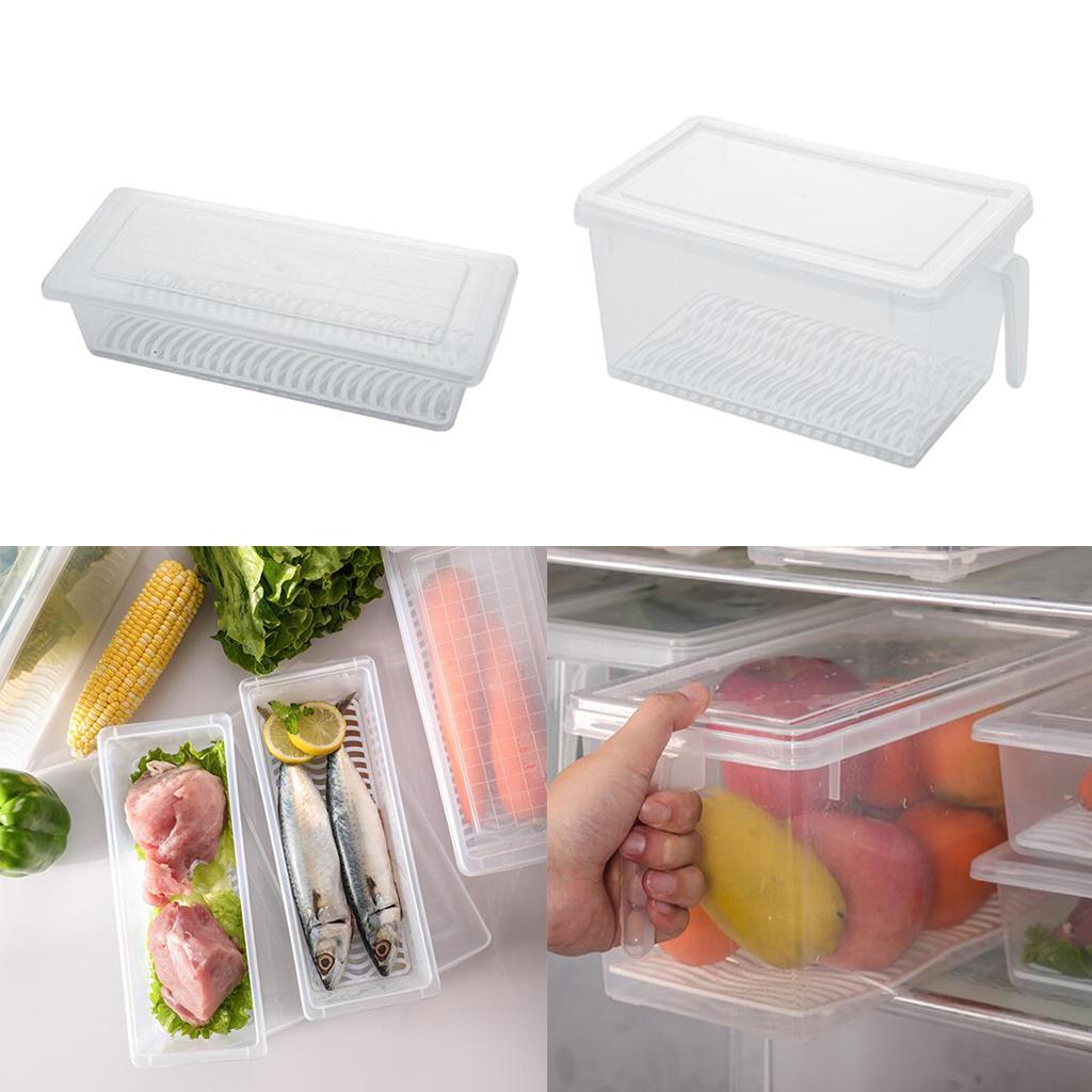 Plastic Food Storage Container Refrigerator Organizer Box with Handle