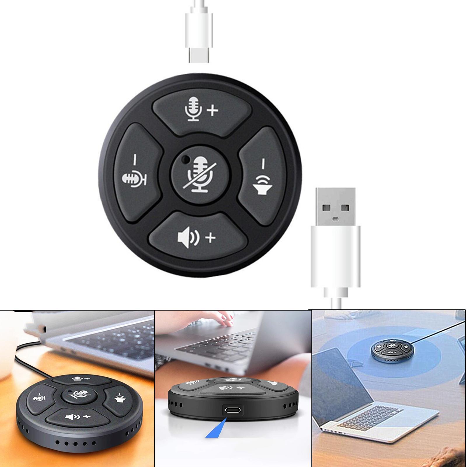 2x USB Conference Microphone w/Mute Button Plug &Play for Meeting Computer
