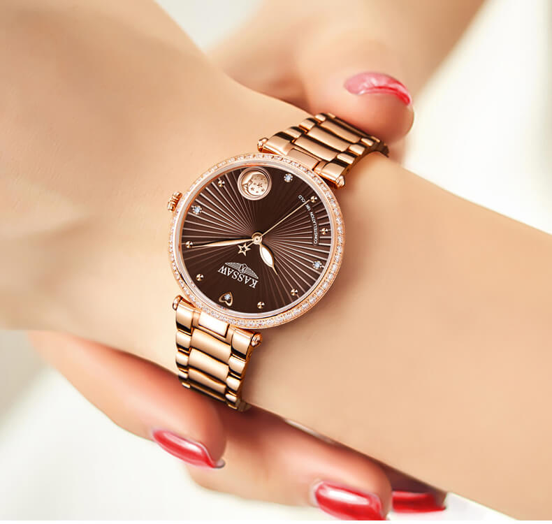 Đồng hồ nữ chính hãng KASSAW K520-2 Chống Nước ,chống xước ,kính sapphire, thay pin miễn phí trọn đời máy bảo hành 24 tháng Thời Trang Cho Nữ thiết kế đơn giản trẻ trung và sang trọng