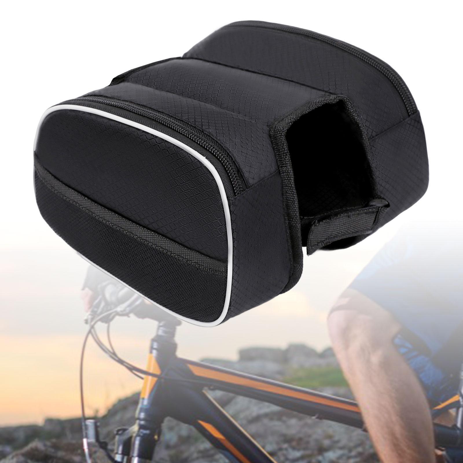 Front Frame Bag, Bike Panniers, Organizer Multifunctional Storage Commuting Bag Phone Holder Tube Phone Bag for Road Bikes