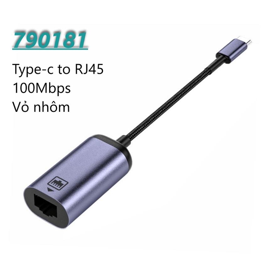 Cáp USB Type c ra Gigabit Ethernet 1000Mbps cho Laptop, Táo - Jinghua z313 - Hồ Phạm