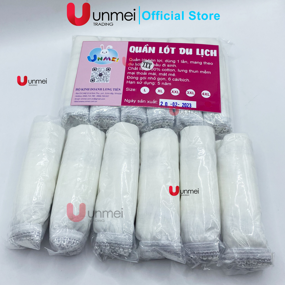 Set 6 Quần Lót Giấy Cotton UNMEI Dành Cho Nữ Dùng 1 Lần, Cho Mẹ Bầu, Sinh Viên Học Quân Sự, Đi Du Lịch, Chất Hàng Mịn, Thông Thoáng