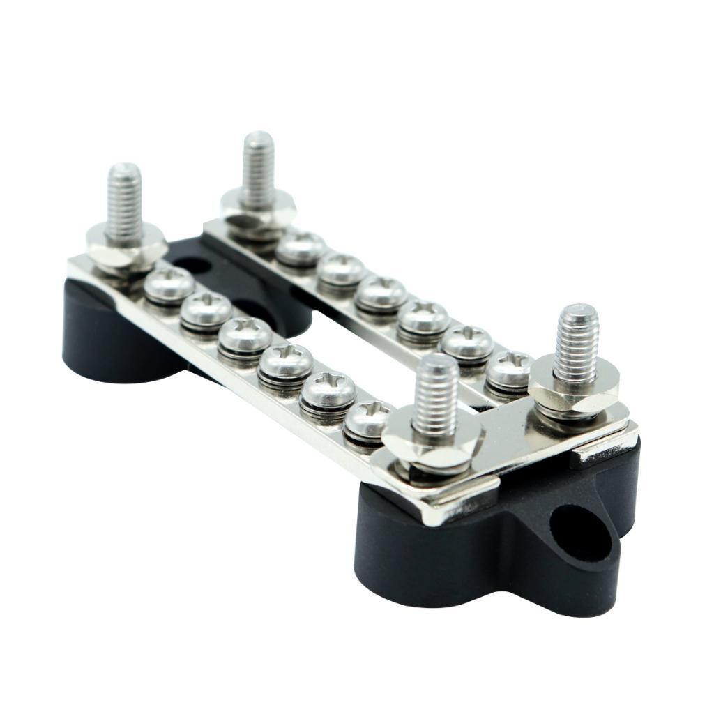 100A 6 Position Double Row Power Distribution Block Bus Bar with Terminals