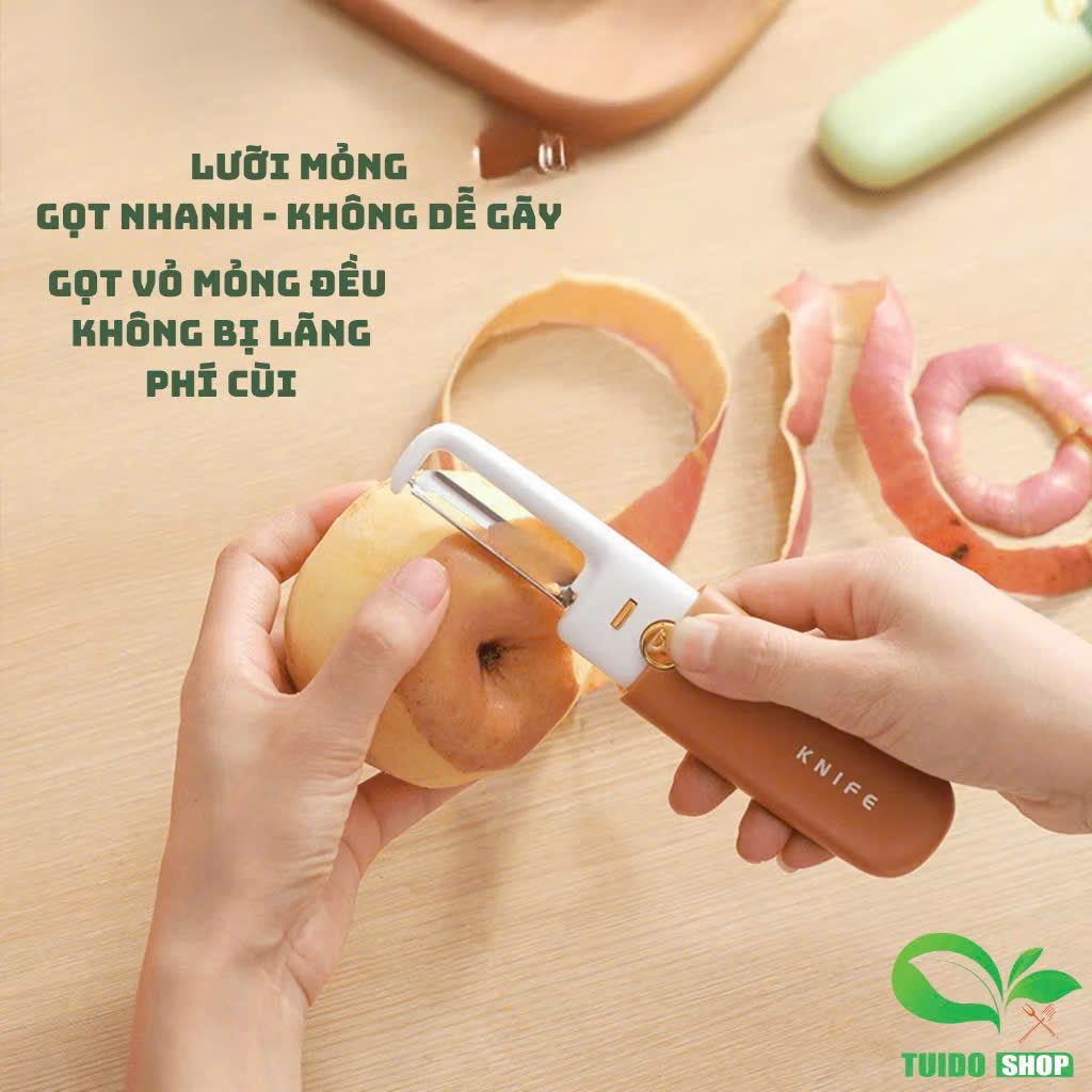 Dao Gọt Hoa Quả Đa Năng 2in1 (Gọt &amp; Nạo) Tiện Dụng Cho Nhà Bếp, Văn Phòng, Dã Ngoại - HÀNG CHÍNH HÃNG MINIIN