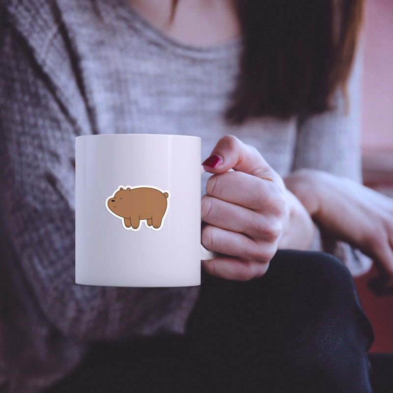 Gấu Nâu Grizz - Single Sticker hình dán lẻ We Bare Bears