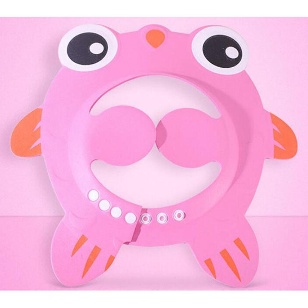 2pcs Adjustable Baby Shower Cap Ear Cover Bath Hat Wash Hair Pink+Blue