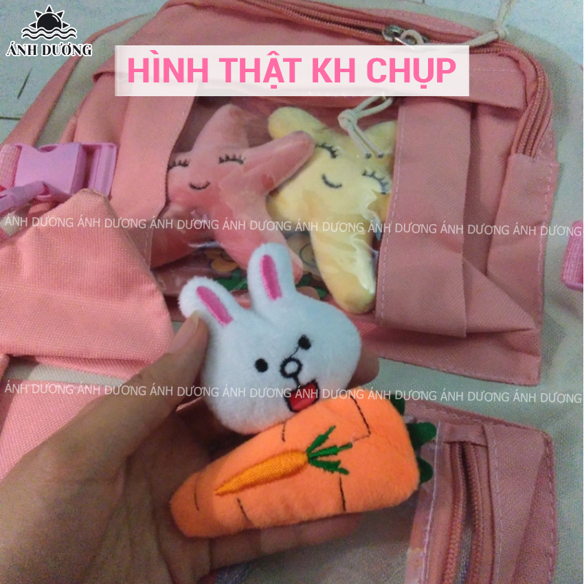 Balo nữ set 4 món đi học đi chơi thời trang hàn quốc Ánh Dương Clothing TB27 cho học sinh sinh viên chống thấm nước tặng kèm phụ kiện trang trí