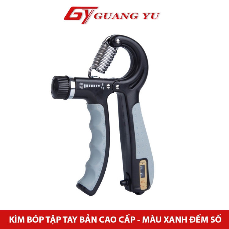 Kìm bóp tập tay GUANG YU dụng cụ hỗ trợ tập cơ tay, cẳng tay, kìm tùy chỉnh lực từ 5 đến 60kg có bộ đếm số