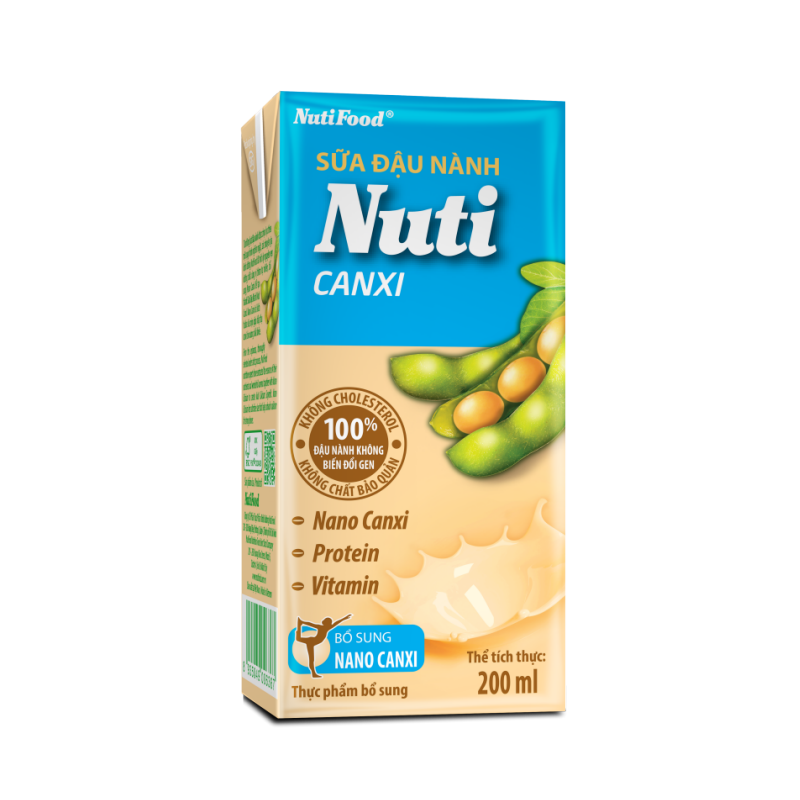Thùng 36 Hộp Sữa đậu nành Nuti Canxi Hộp 200ml TU.NSDNX02TI NUTIFOOD