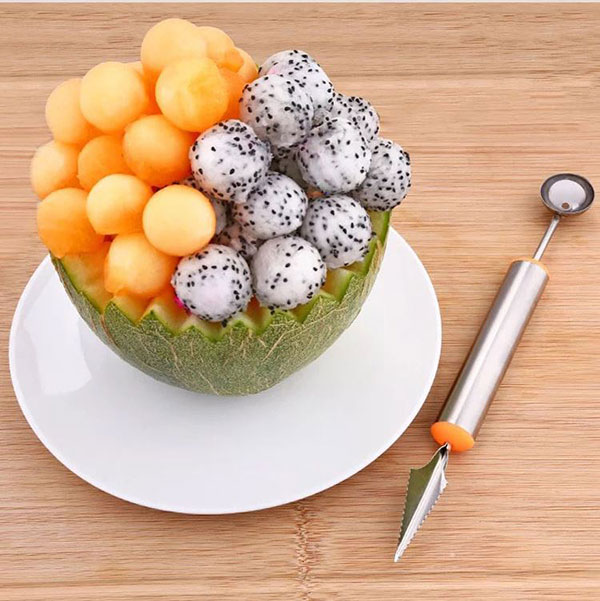 Combo 2 Muỗng 2 Đầu Inox Làm Bingsu Múc Kem Trái Cây Chuyên Dùng