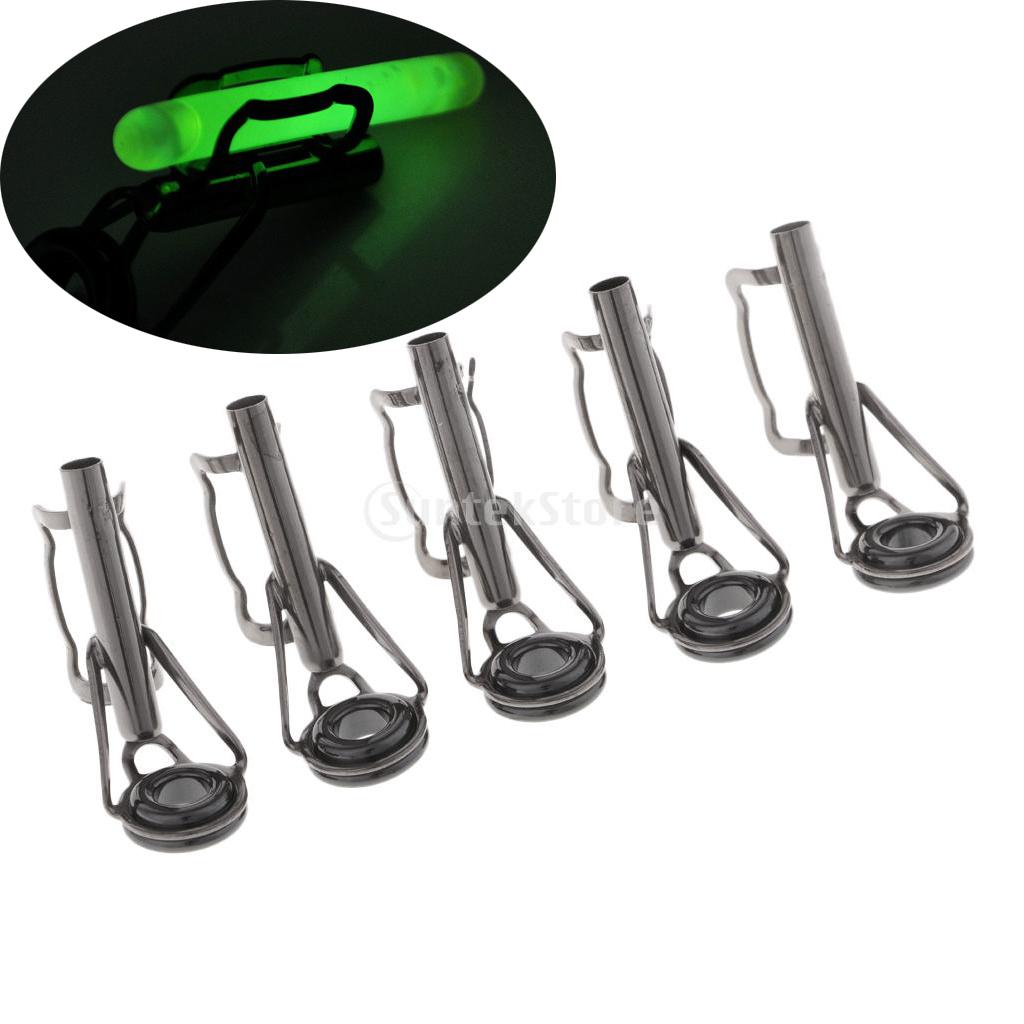5Pcs Stainless Steel Fishing Rod Guides Top Tip Rings DIY Rod Repair Kit