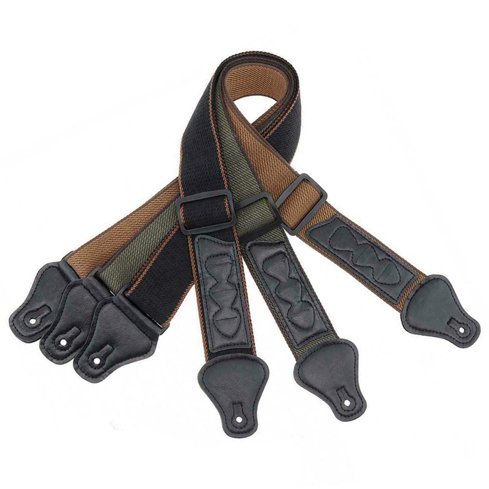 Guitar Strap with Pick Holders, Comfort PU Leather Ends, Universal Adjustable Guitar Shoulder Straps Belts