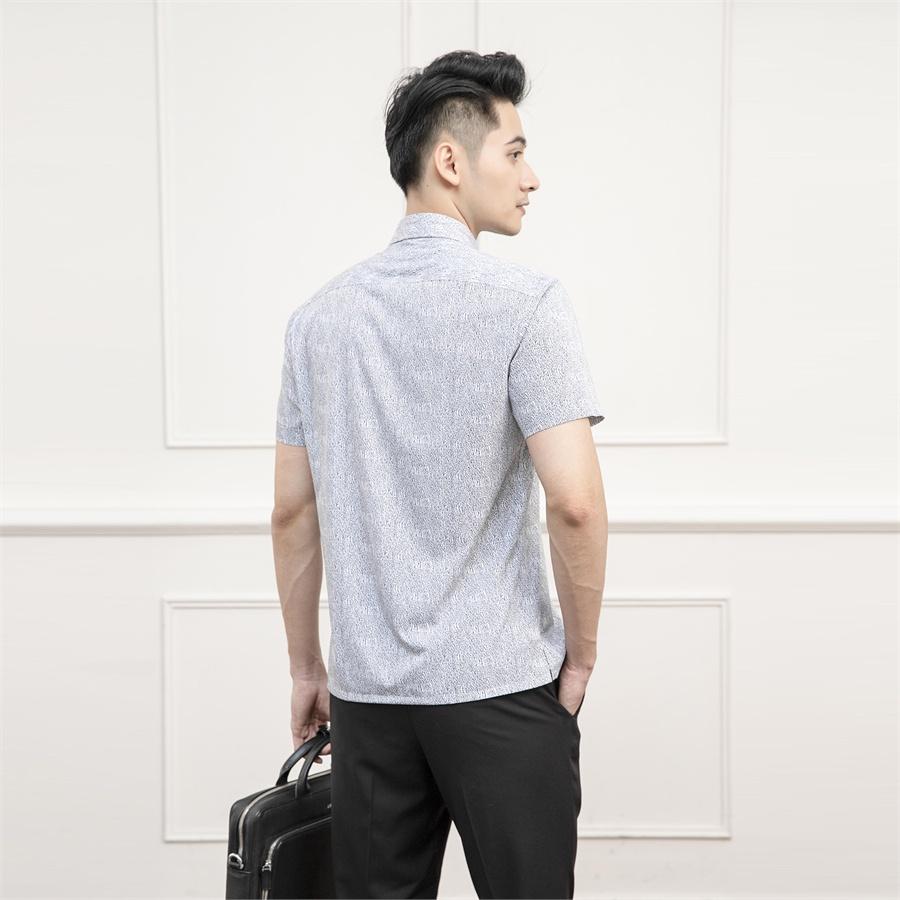 Áo sơ mi nam ngắn tay ARISTINO phom Perfect fit, họa tiết in tràn dây leo ấn tượng, thu hút - ASS099S1