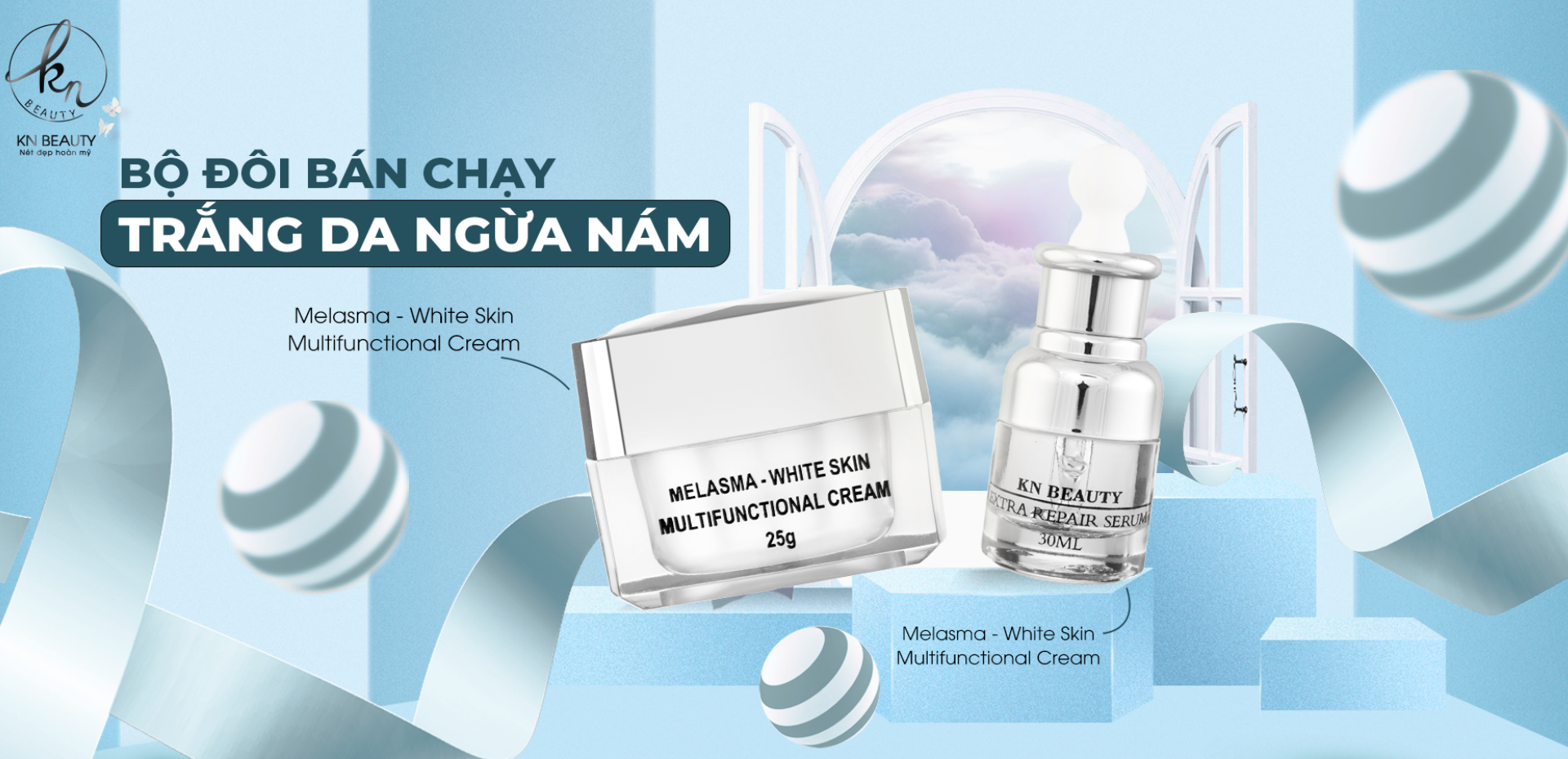 Kem Dưỡng Trắng Ngừa Nám MELANIN WHITE SKIN KN Beauty 10G