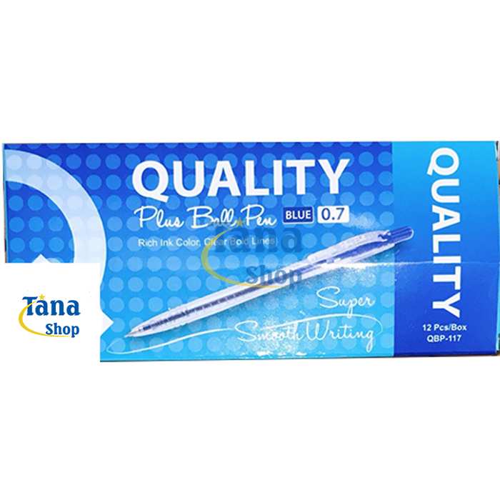 12 cây bút bi Quality màu xanh