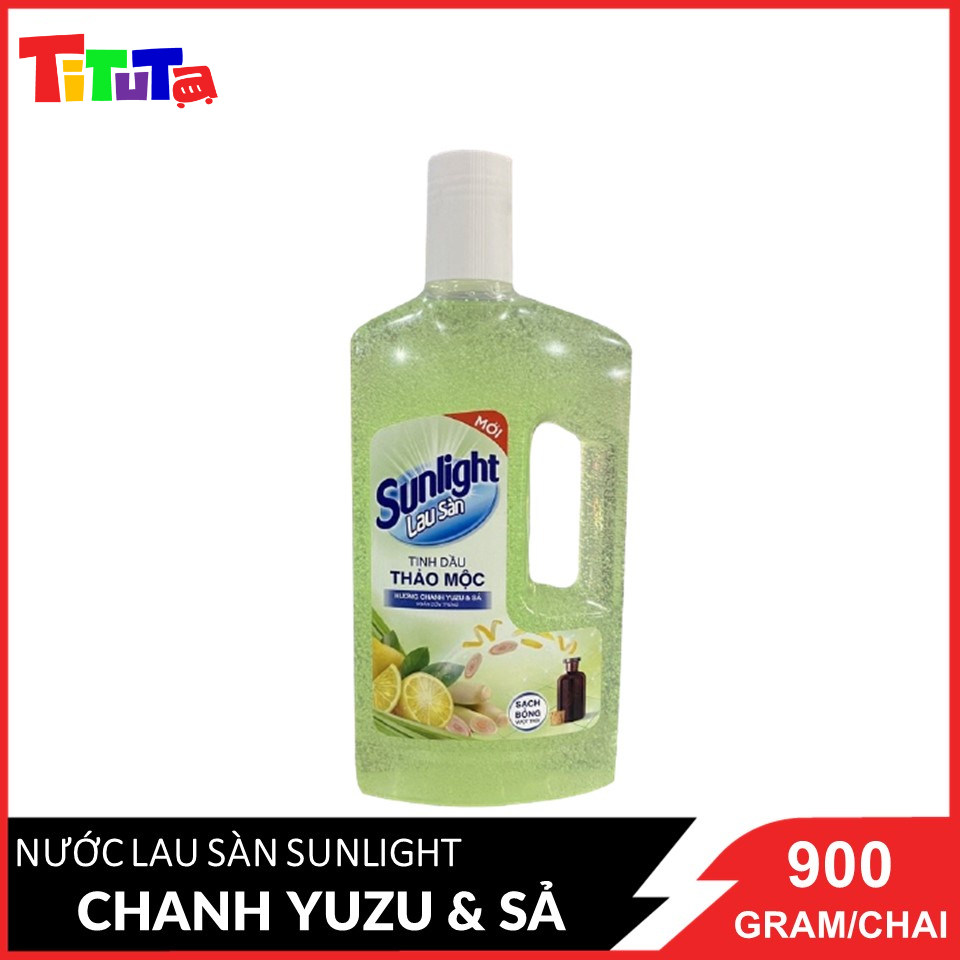 Nước lau sàn Sunlight Thiên nhiên chiết xuất Chanh Zuzu &amp; Sả chai 900g