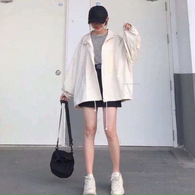 Áo khoác kaki nữ chống nắng tia UV cực tốt form rộng siêu đẹp thời trang hottrend genz cho các bạn trẻ