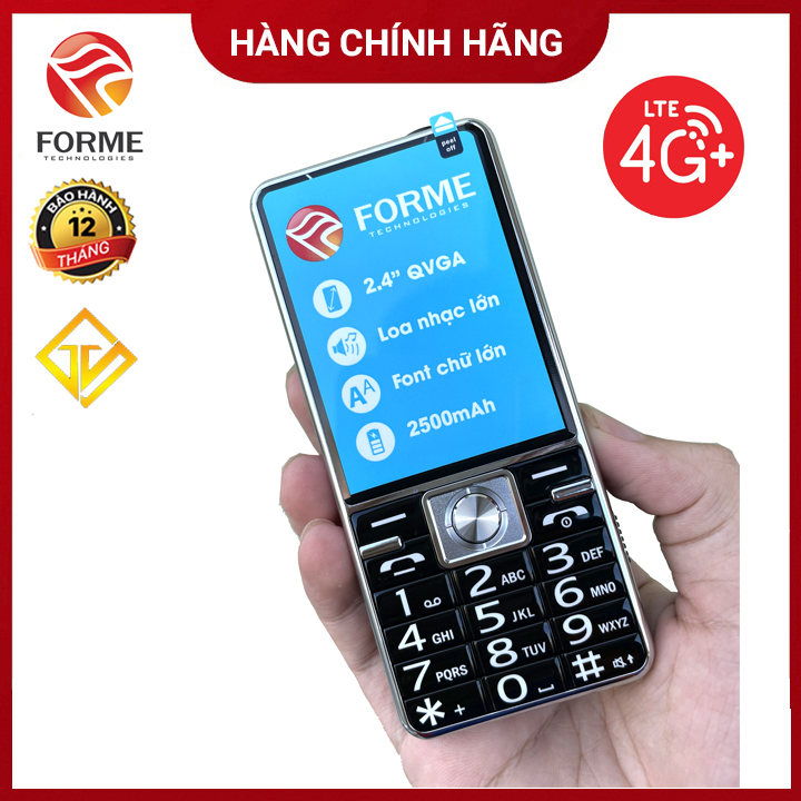Điện thoại Forme D888 4G - Pin khủng, loa nhạc lớn, màn hình rộng 2,4inch - Hàng chính hãng