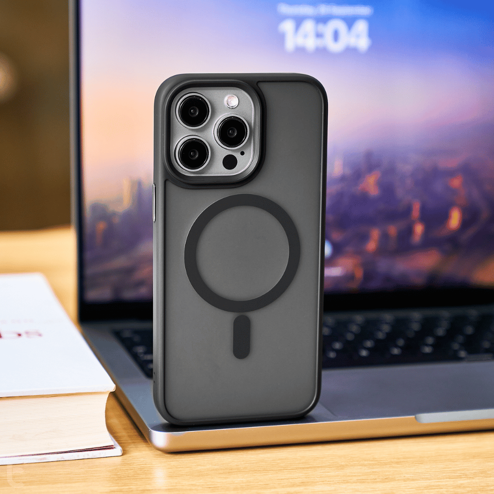 Ốp Lưng Chống Sốc Cho IPHONE 15 Pro/ 15 Pro Max WIWU Mặt Lưng Nhám Chống Vân Tay, Viền Màu, Hỗ Trợ Sạc Không Dây FGG-011 - Hàng Chính Hãng
