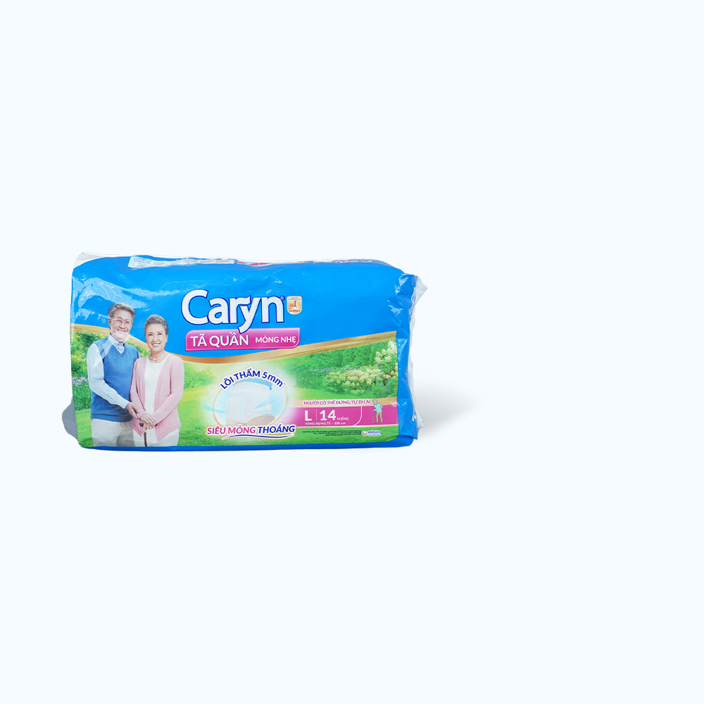 Tã quần mỏng nhẹ size L cho người lớn Caryn (14 miếng/gói)