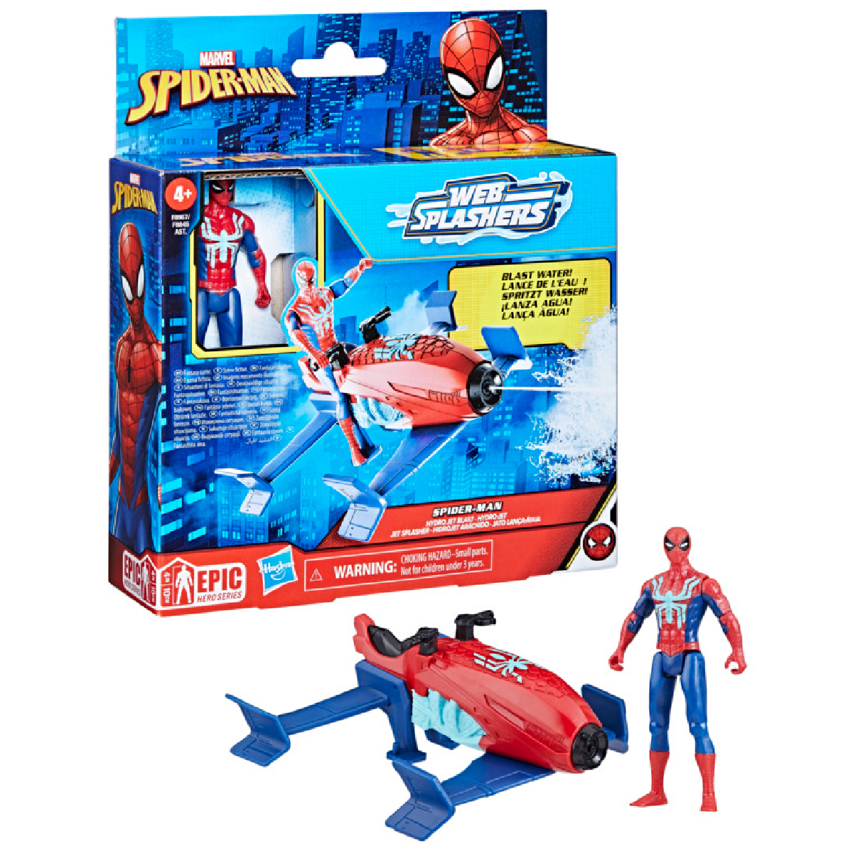 Đồ Chơi Mô Hình Người Nhện 4 Inch Cùng Phương Tiện Marvel Spiderman F8967/F8845
