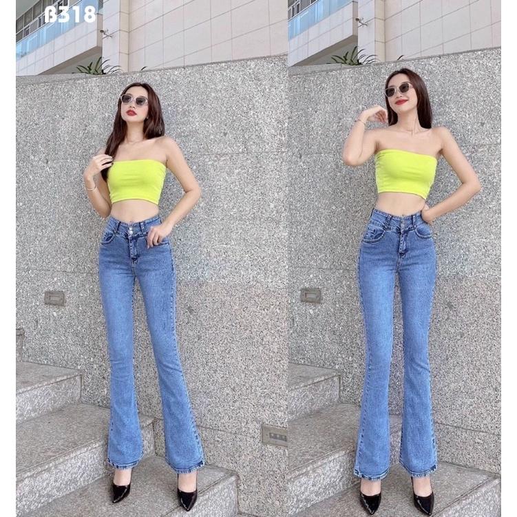 Quần Jeans Nữ Ống Loe Dài Tôn Dáng Chân Dài
