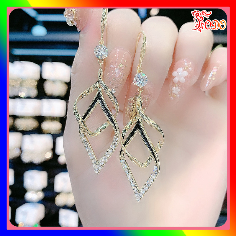 Bông tai kiểu đính đá đơn giản trẻ trung sang chảnh lấp lánh thanh lịch IY115 đi làm xuân hè  - [Thời Trang ToDo]