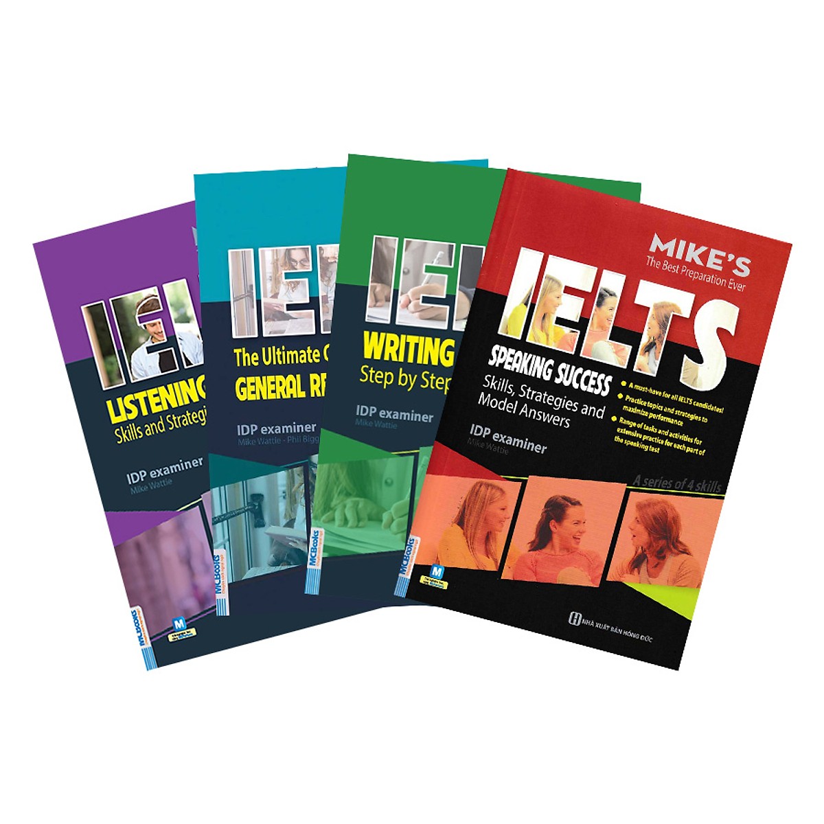 Combo Bộ Sách Luyện Thi Ielt Tổng Quát - Bí Kíp Tự Học Ielts 8.0 ( General Ielts Mike ) tặng kèm bookmark