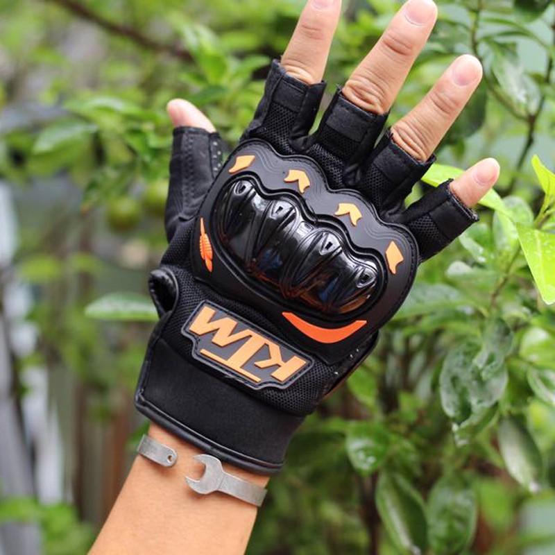Găng tay hở ngón đi phượt chống nắng KTM có gù bảo hộ