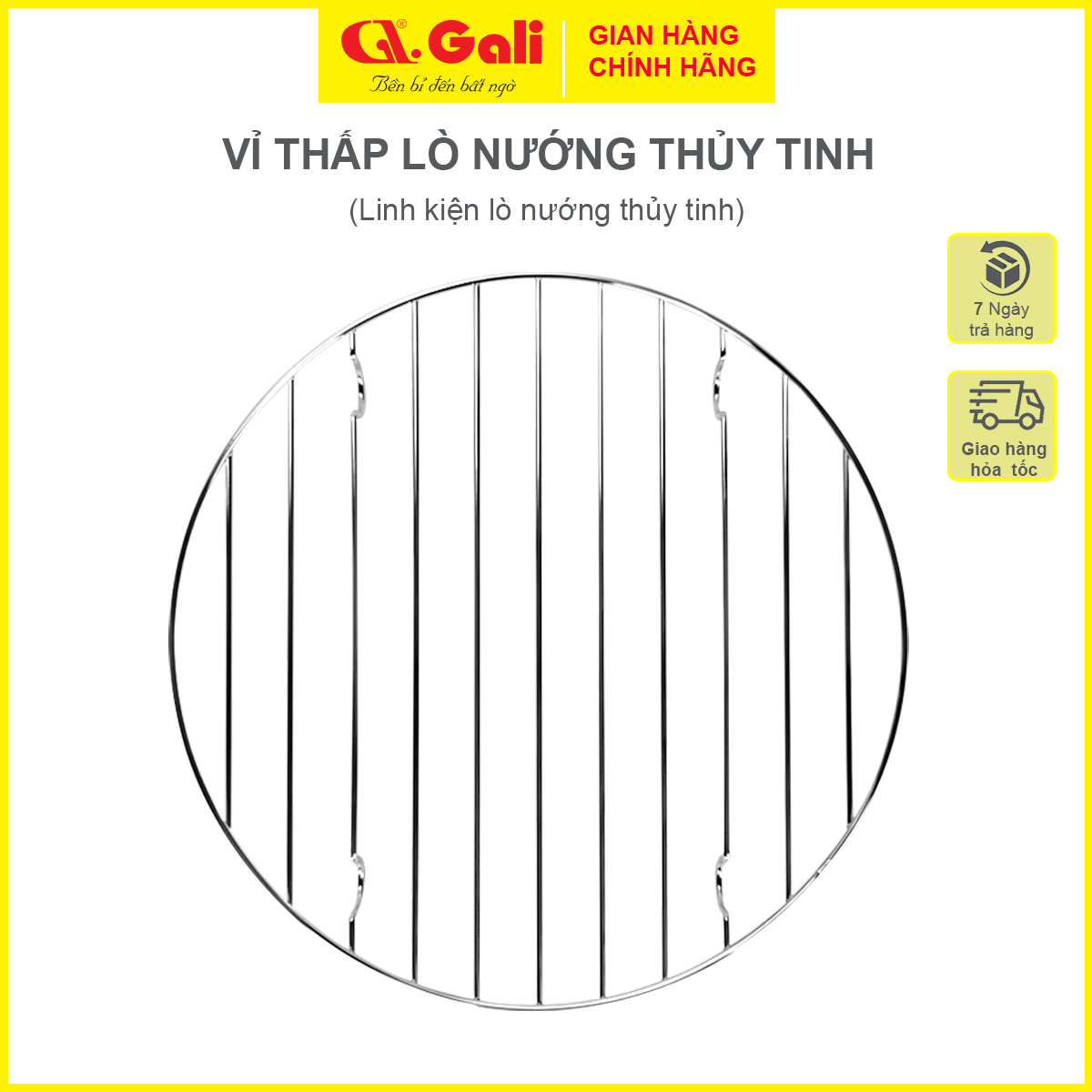 Phụ kiện lò nướng thủy tinh, khay hứng mỡ, vỉ Nướng Cao, Vỉ Nướng Thấp, Cây Gắp Thực Phẩm, Vòng Inox Tăng Dung Tích