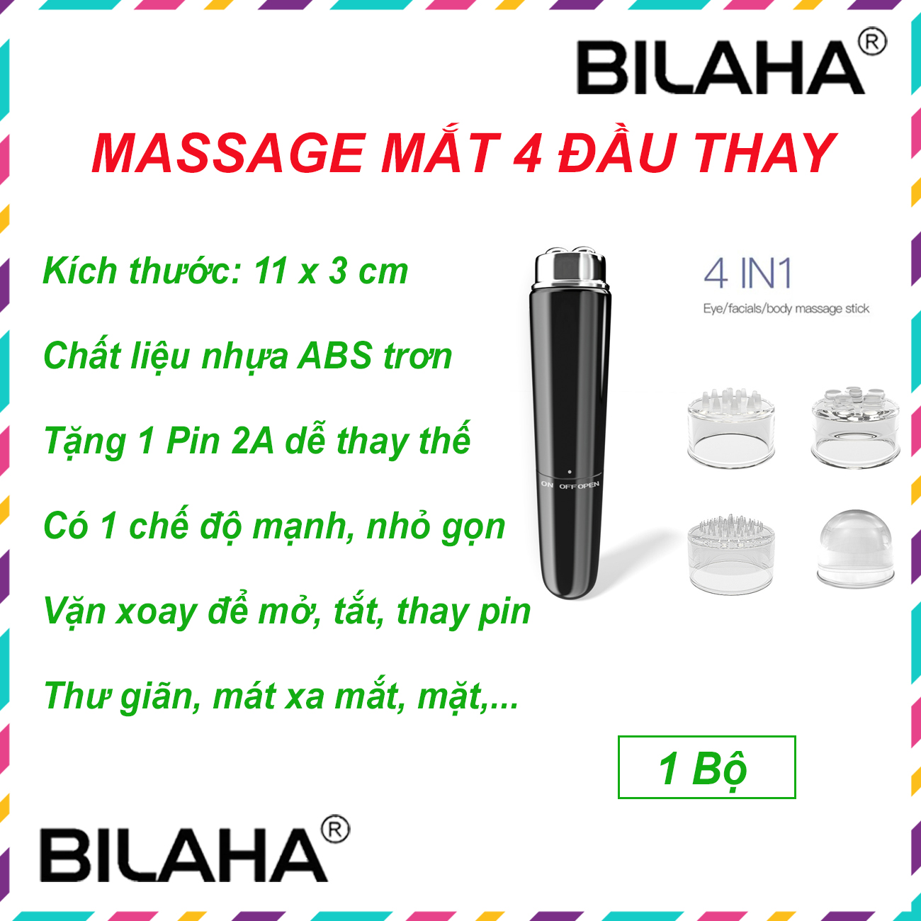 (Xả Kho) Máy Massage Mắt Kiểu Bút Chống Thâm Quầng Mini 208 Các Mãu (Video Thật) (Tùy Chọn) (Hàng Chính Hãng)