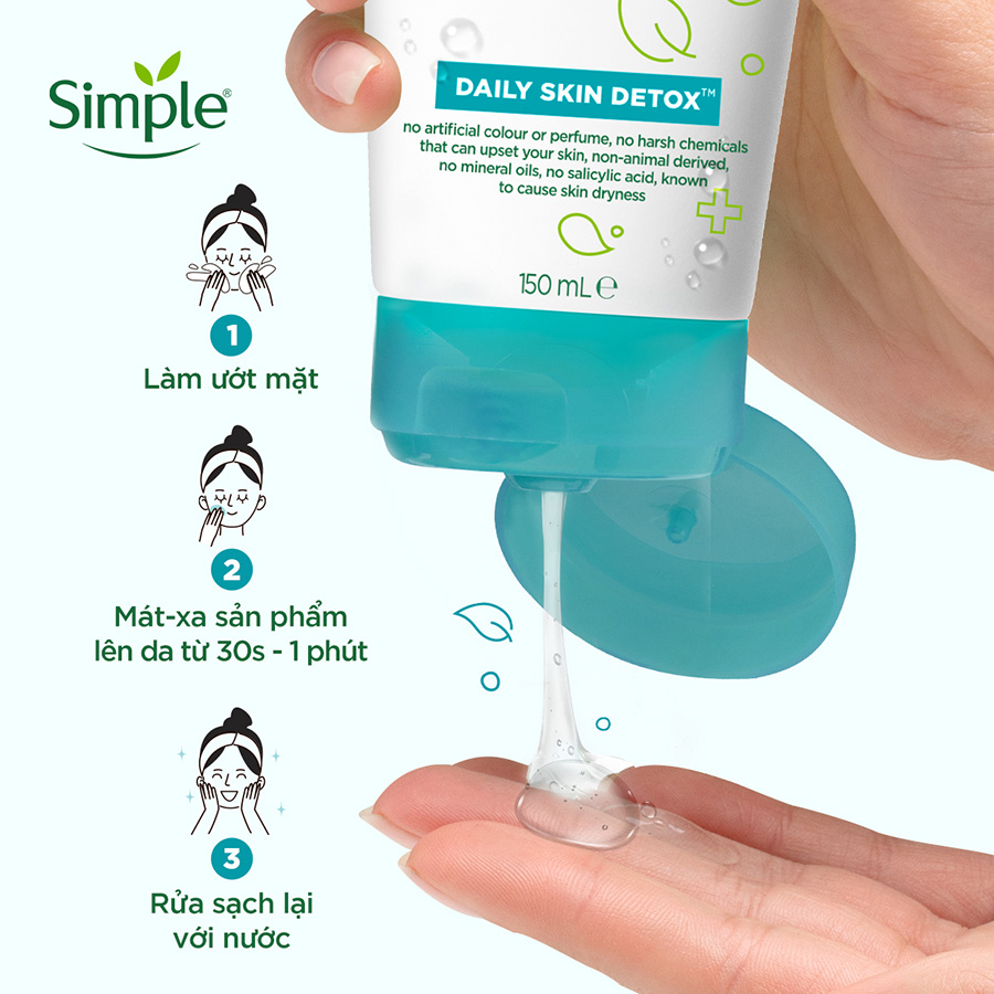 Combo 2 Sữa rửa mặt Simple giúp kiềm dầu và ngừa mụn hiệu quả - cho da mụn nhạy cảm 150ml [CHÍNH HÃNG ĐỘC QUYỀN] [DIỆN MẠO MỚI]