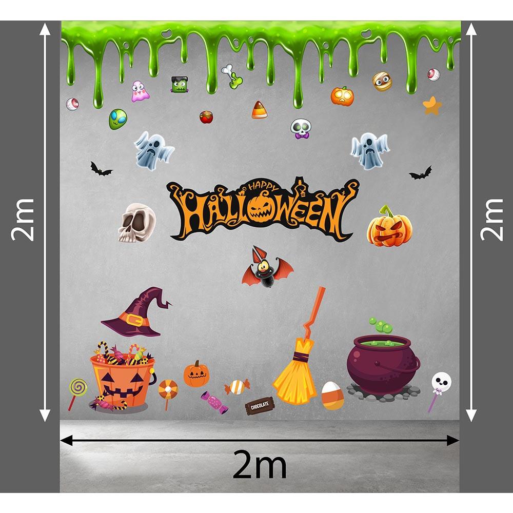DECAL TRANG TRÍ HALLOWEEN 2021 COMBO ĐÓN CHÀO LỄ HỘI MA QUỶ