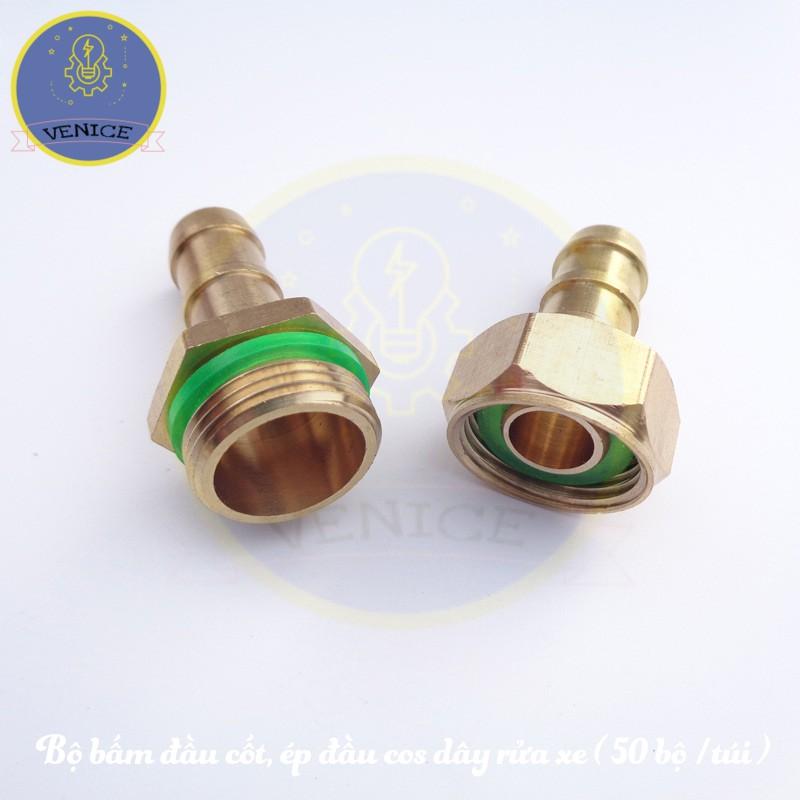 Bộ ép đầu dây máy rửa xe - Đuôi chuột phi 8mm - Cỡ ren 13 mm
