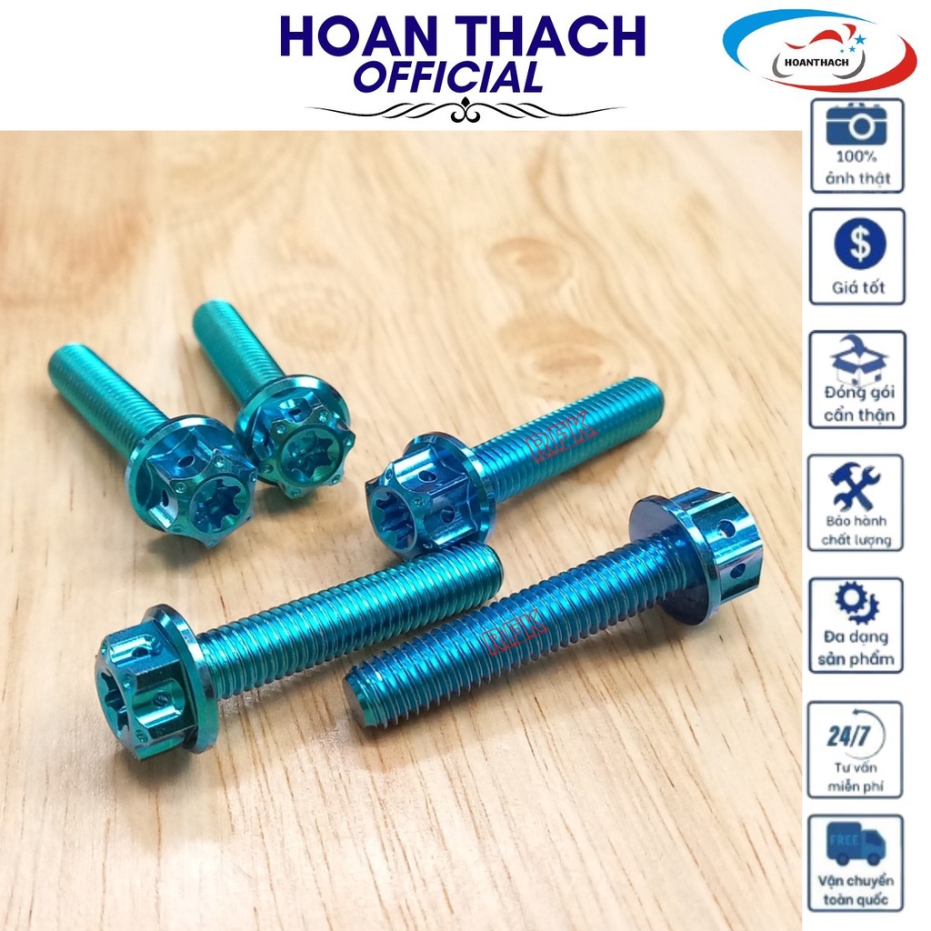 Ốc titan gr5 8L40 đầu Probolt lục bảo lá  HOANTHACH SP007942 (giá 1 con) dành cho xe máy