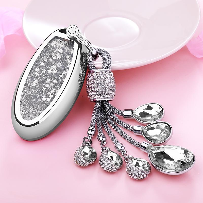 Móc khóa hình giọt nước đính đá thời trang