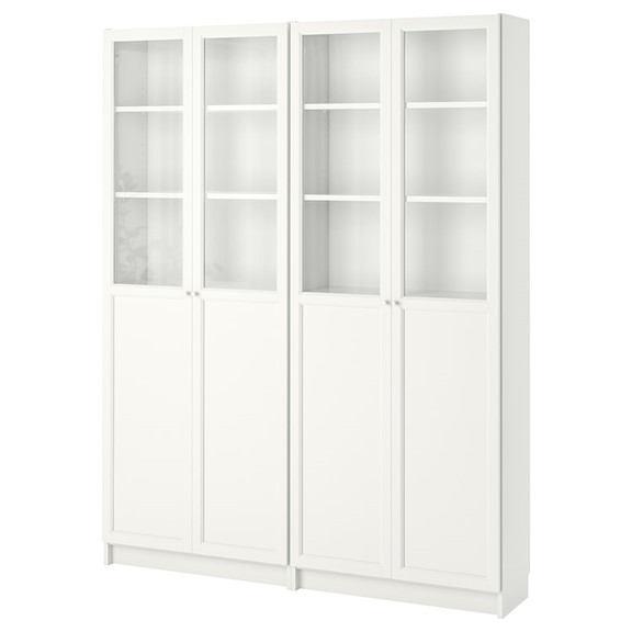 JELLY, COMBO bộ 2 kệ sách 6 tầng cửa kính cổ điển, Phong cách Bắc Âu, 160x30x202cm