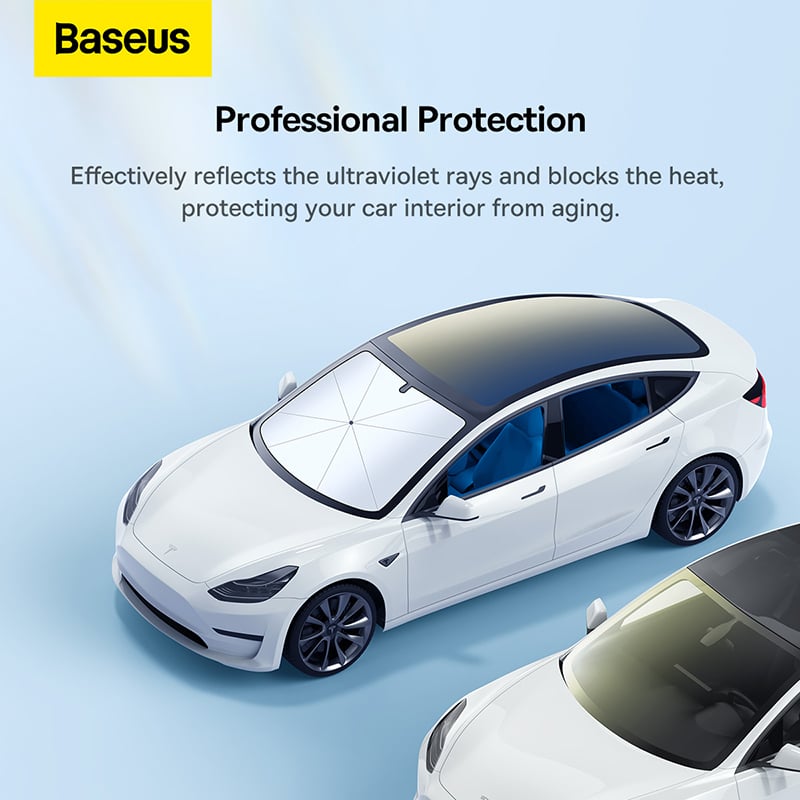 Dù Che Nắng Cửa Kính Trước Có Thể Xếp Lại Dùng Cho Xe Ô Tô Baseus CoolRide Doubled-Layered Windshield Sun Shade Umbrella Pro - Hàng chính hãng