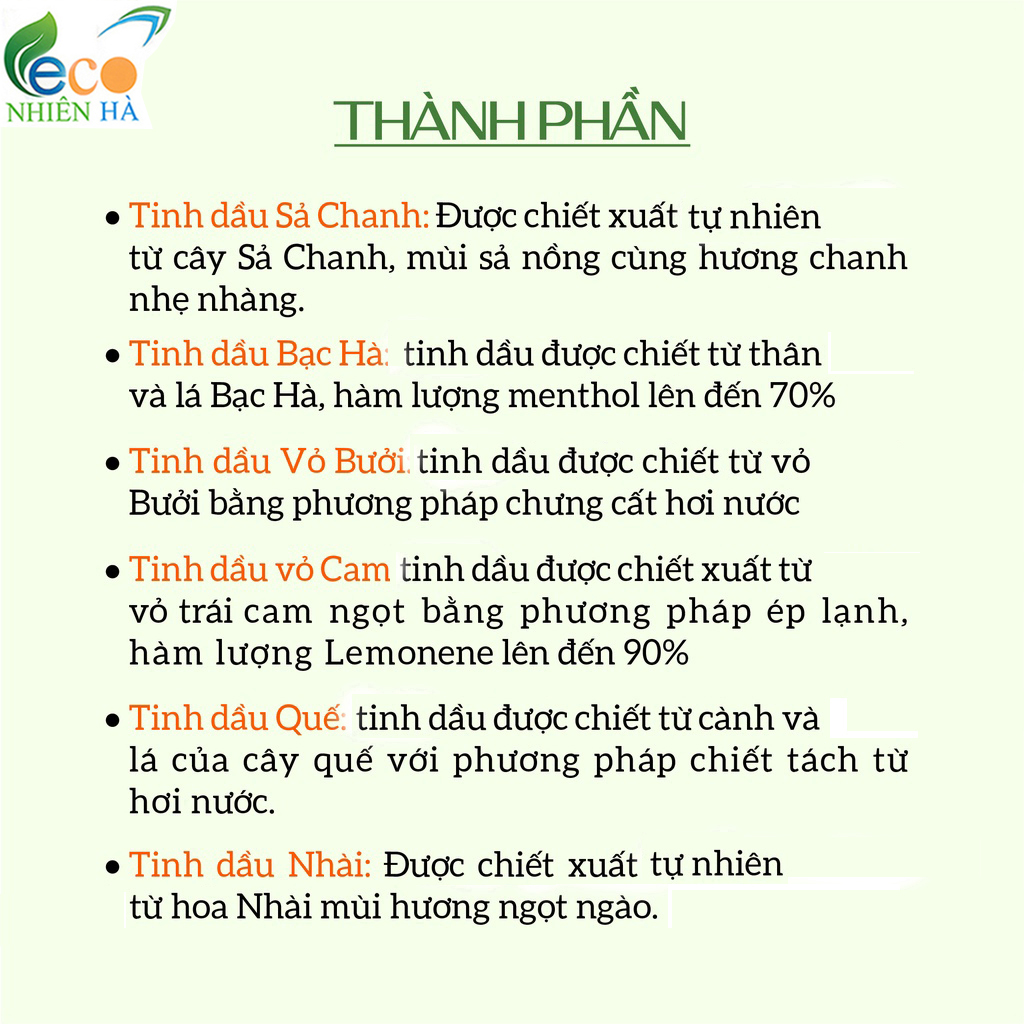 Tinh dầu thiên nhiên ECOCARE 10ml nguyên chất, khử mùi, khử khuẩn, an toàn lành tính