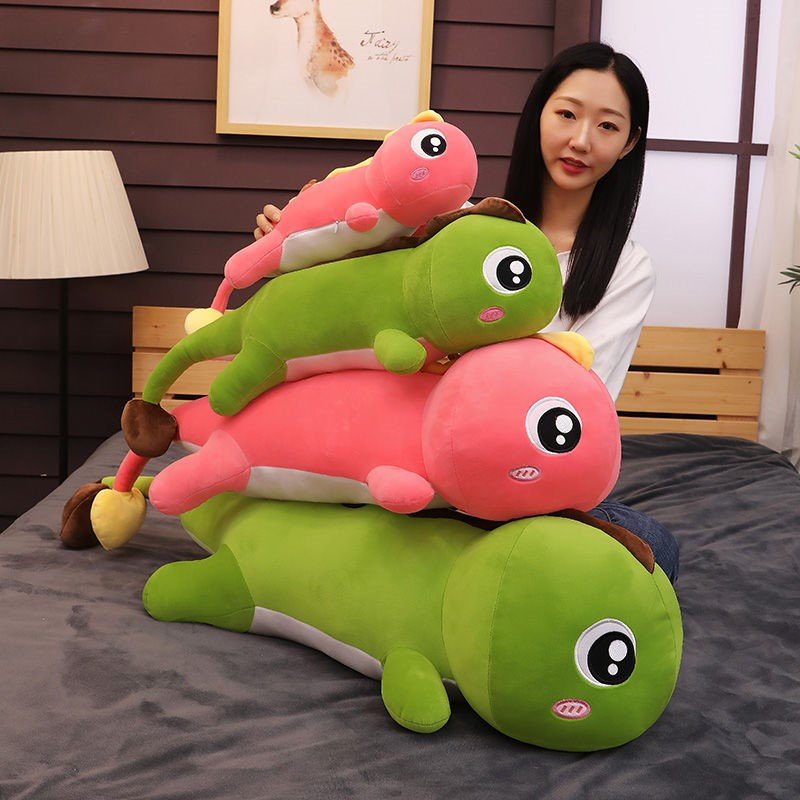 Gấu Bông Khủng Long Mắt Lồi Đuôi Tim Dễ Thương Siêu Cưng (55cm---&gt;160cm) Gối Ôm Khủng Long Đuôi Tim Siêu Mềm Mịn, Êm Ái Hàng Cao Cấp - Hồng - 90cm