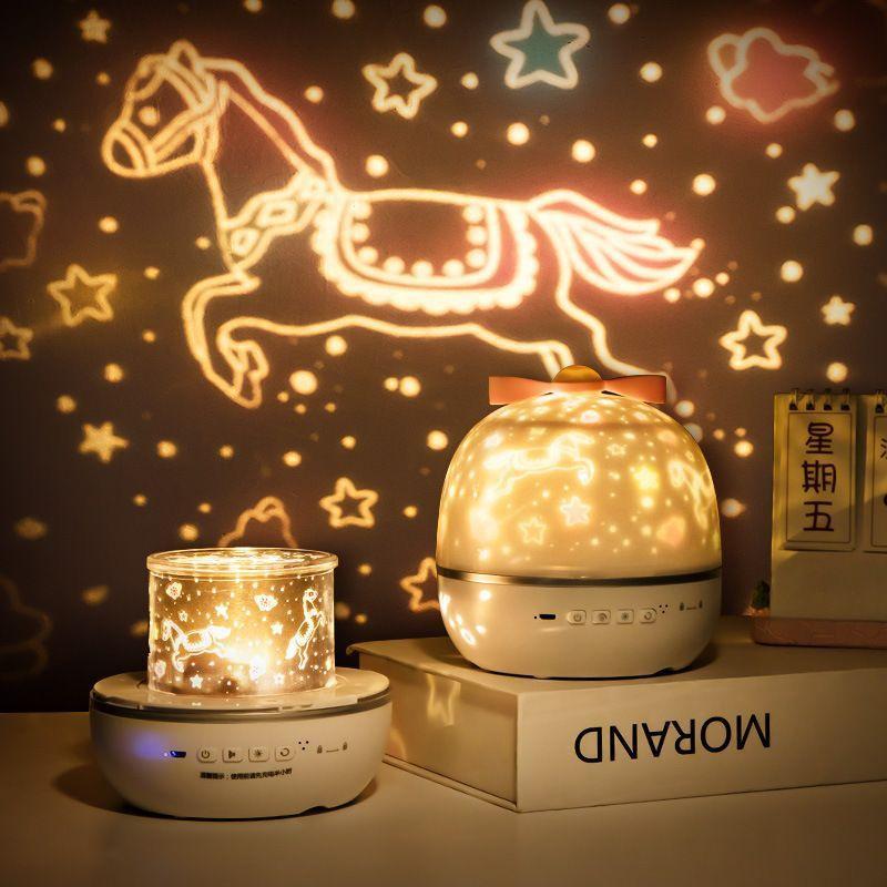 Đèn chiếu sao trang trí phòng xoay tự động 3D siêu đẹp