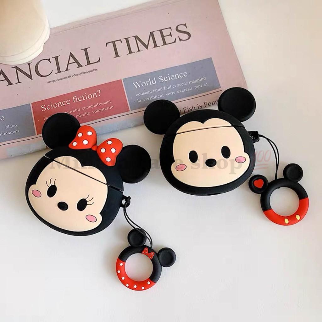 Hình ảnh Bao Case Ốp dành cho airpod 1 và 2, tai nghe bluetooth i11,i12, i100, i9s... silicon 3D Mickey Mouse cao cấp