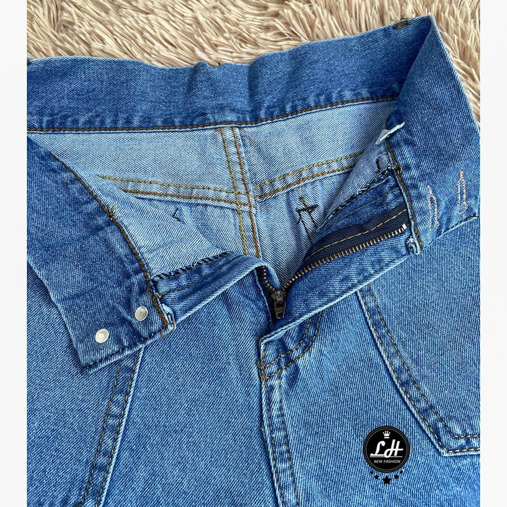 Quần baggy jean nữ Lê Huy Fashion lưng siêu cao 2 nút kiểu túi trước form đẹp giá rẻ MS 340