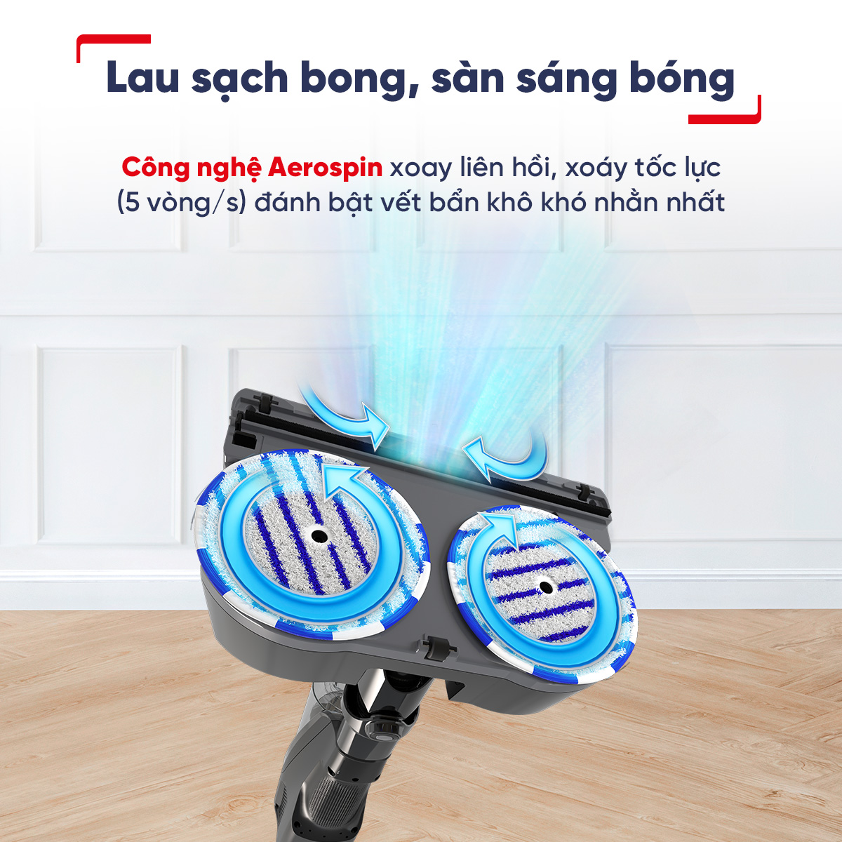 Máy hút bụi & lau sàn không dây Tefal X-Combo GF3039KO - Hàng chính hãng