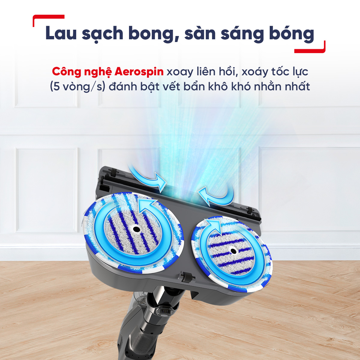 [MỚI RA MẮT] Máy hút bụi &amp; lau sàn không dây Tefal X-Combo GF3039KO - Hàng chính hãng